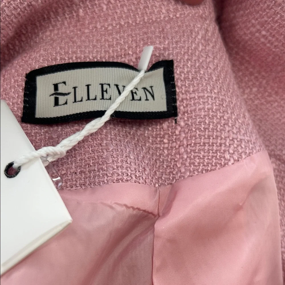 NWT Elleven Women's Pink Double-Breasted Blazer with Gold Buttons Size L - Picture 6 of 7